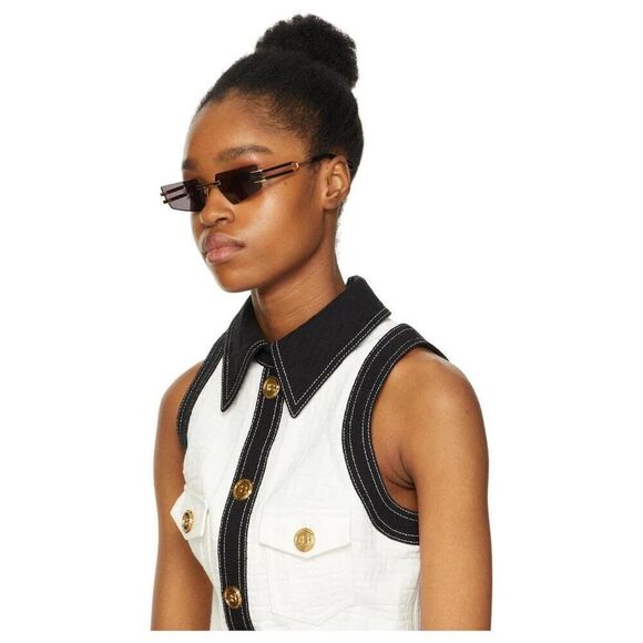 Balmain Women Sunglasses Titanium Gold Black Grey Geometric FIXE BPS-123A-54 main image 13